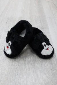 Çocuk Köpekli Peluş Panduf - Siyah - 9. görsel