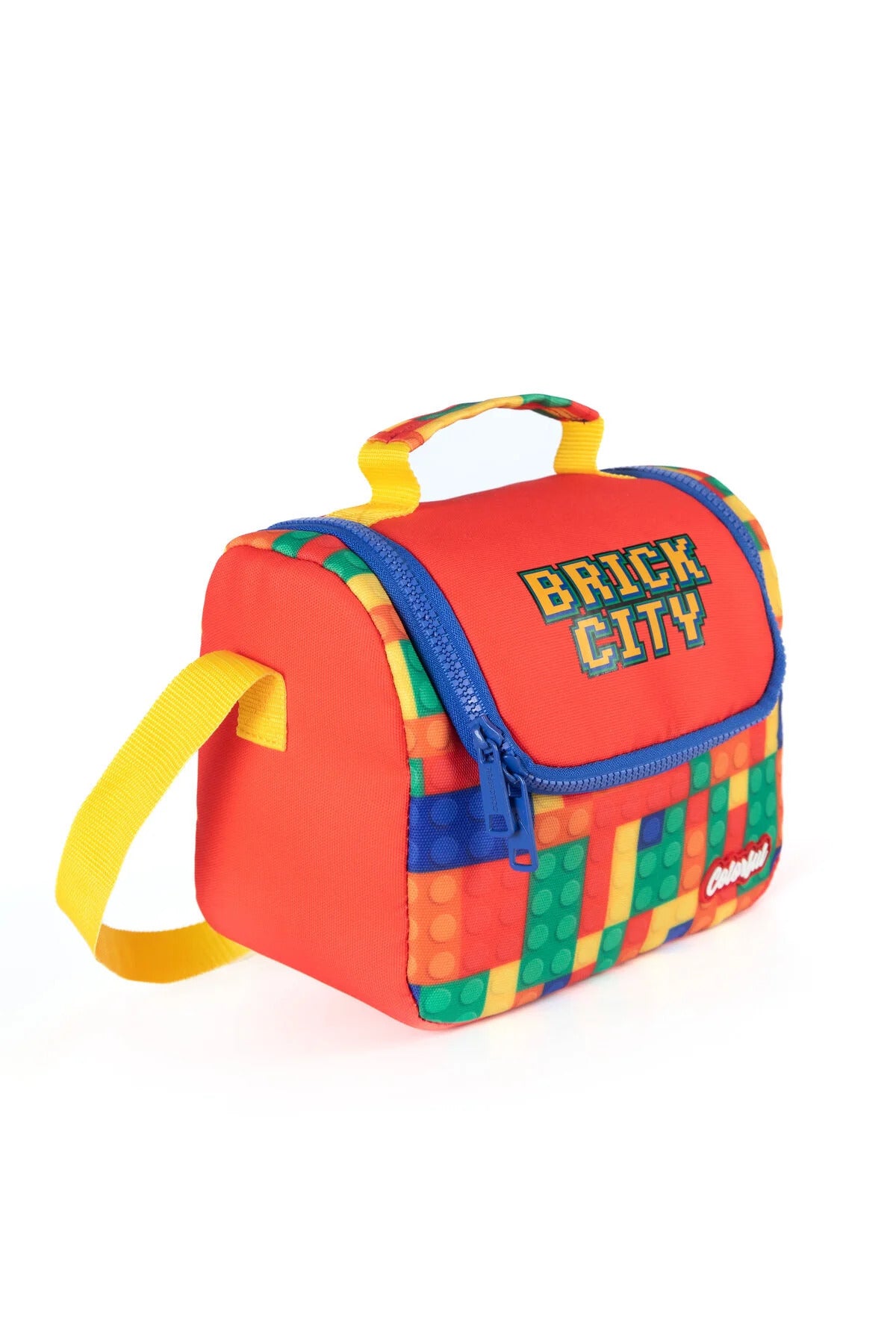 Erkek Çocuk Ortopedik Okul Çantası 3'lü Set (Beslenme + Kalemlik) - Turuncu Lego