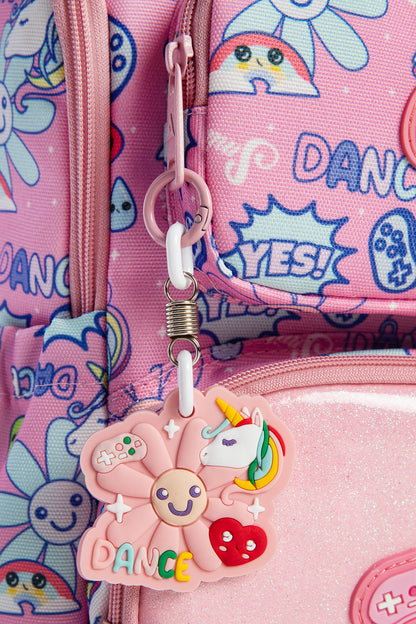 Maxim Dance Gökkuşağı Unicorn Temalı Laptop Bölmeli Sırt Çantası - Pembe