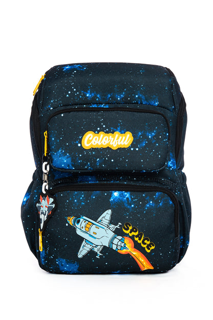 Maxim Space Uzay Temalı Laptop Bölmeli Sırt Çantası - Siyah