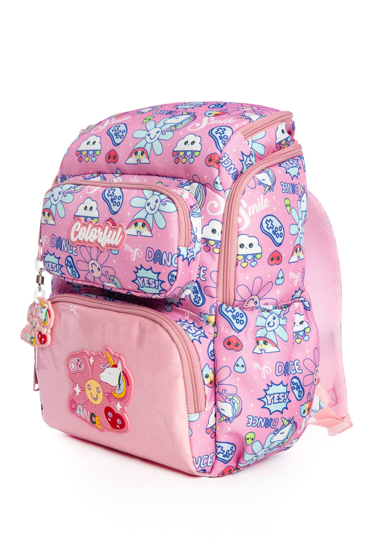 Maxim Dance Gökkuşağı Unicorn Temalı Laptop Bölmeli Sırt Çantası - Pembe