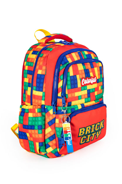 Life Brick 3'lü Okul Seti - Sırt Çantası, Termal Beslenme, Kalemlik - Kırmızı