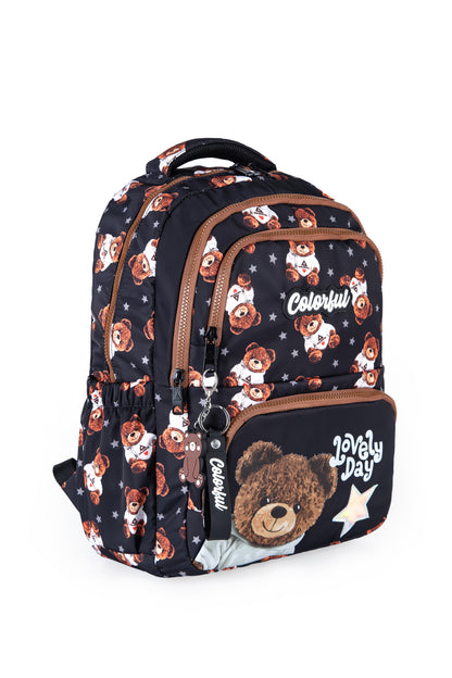 Life Bear 3'lü Okul Seti - Sırt Çantası, Termal Beslenme, Kalemlik - Siyah