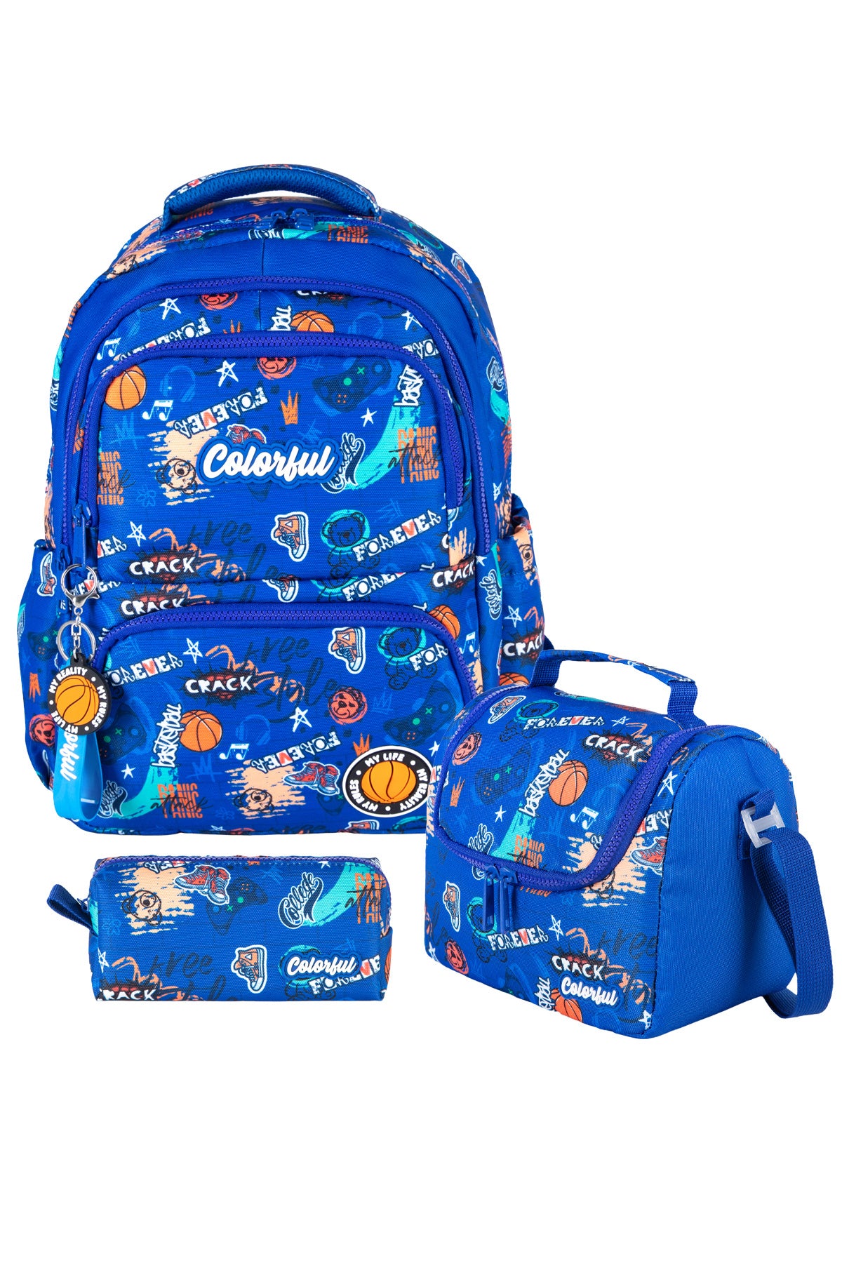 Life Graffiti 3'lü Okul Seti - Sırt Çantası, Termal Beslenme, Kalemlik - Lacivert