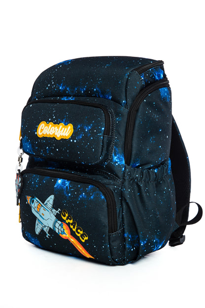 Maxim Space Uzay Temalı Laptop Bölmeli Sırt Çantası - Siyah