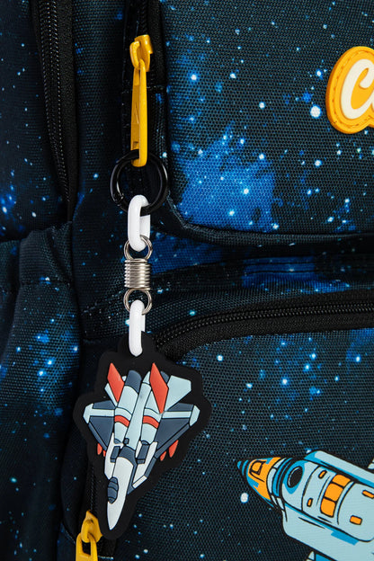 Erkek Çocuk Ortopedik Okul Çantası 3'lü Set (Beslenme + Kalemlik) - Lacivert Uçaklı