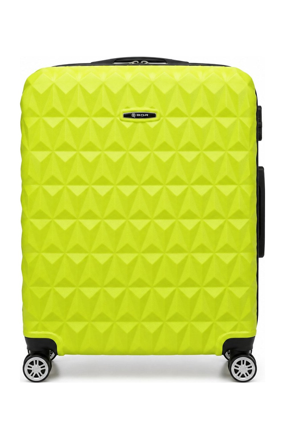 Büyük Boy Çizgili Valiz - Lime - 1. görsel