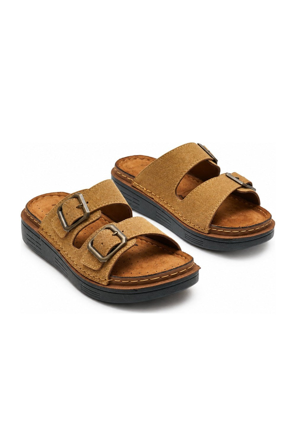Çift Tokalı Ortopedik Kadın Terlik - Camel - Camel - 2. görsel