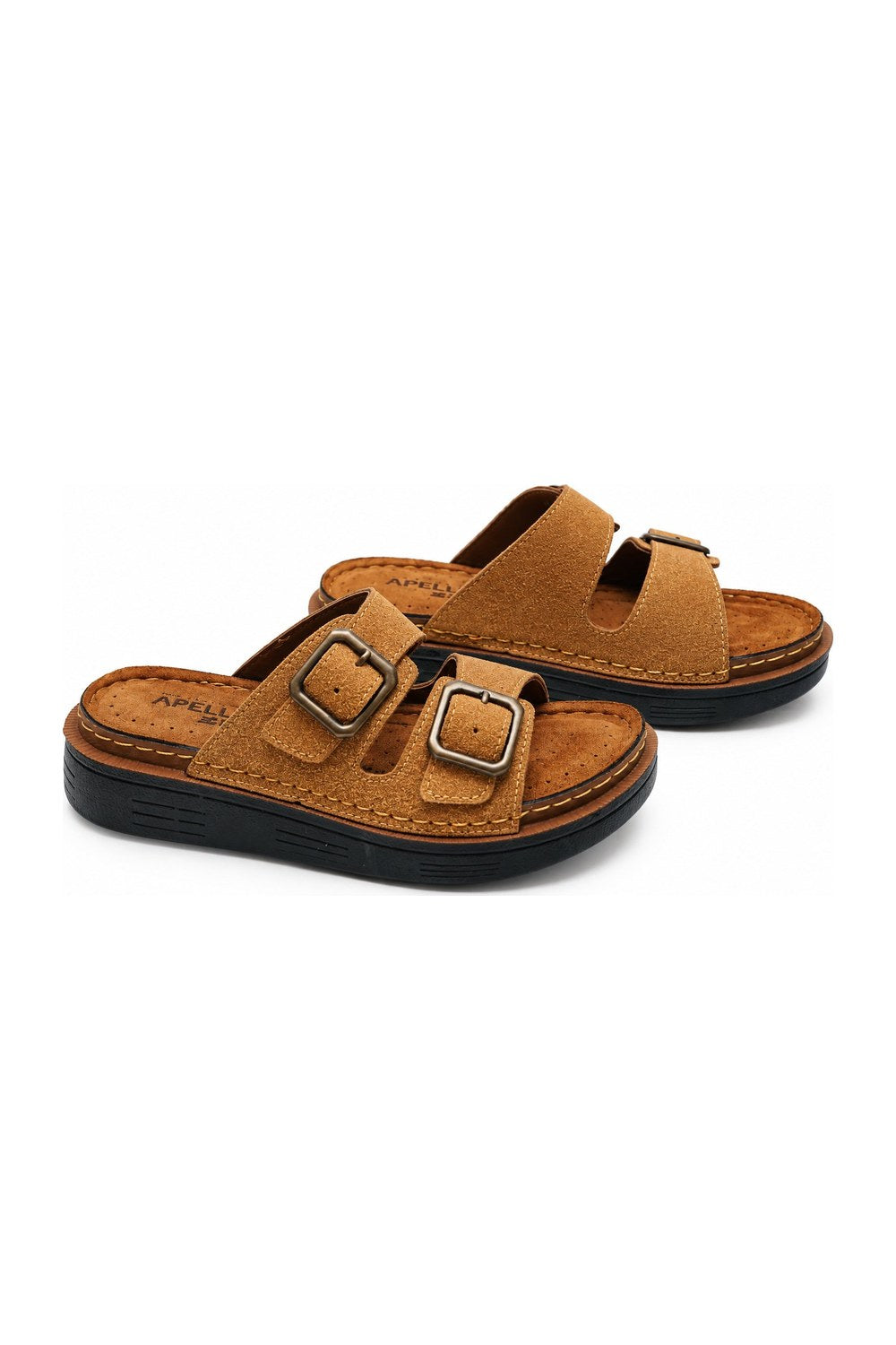 Çift Tokalı Ortopedik Kadın Terlik - Camel - Camel - 3. görsel