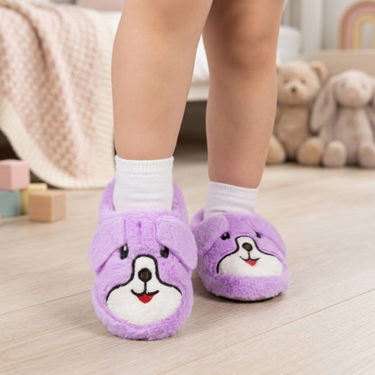 Çocuk Köpekli Peluş Panduf - Mor - 1. görsel