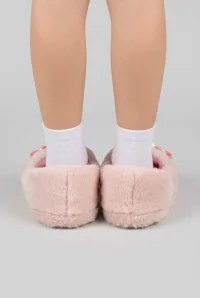 Kız Çocuk Kedi Figürlü Peluş Panduf - Pembe - 3. görsel