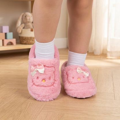 Kız Çocuk Kedi Figürlü Peluş Panduf - Pembe - 5. görsel