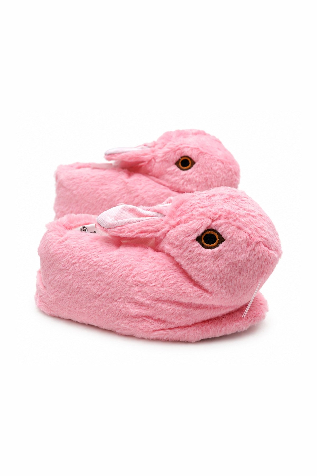 Sevimli Tavşan Figürlü Peluş Kadın Ev Pandufu - Pembe