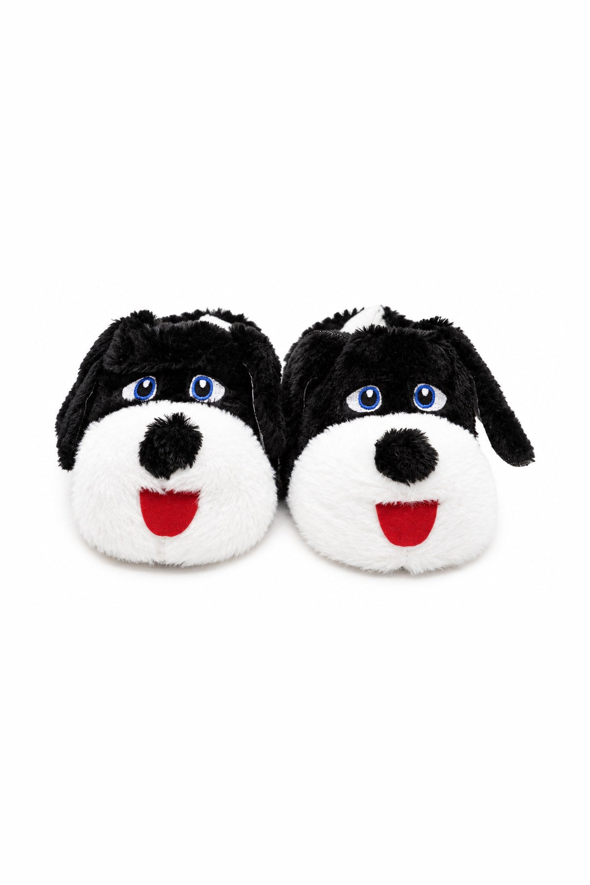 Sevimli Köpek Figürlü Peluş Unisex Ev Pandufu - Sevgili Kombin - Siyah